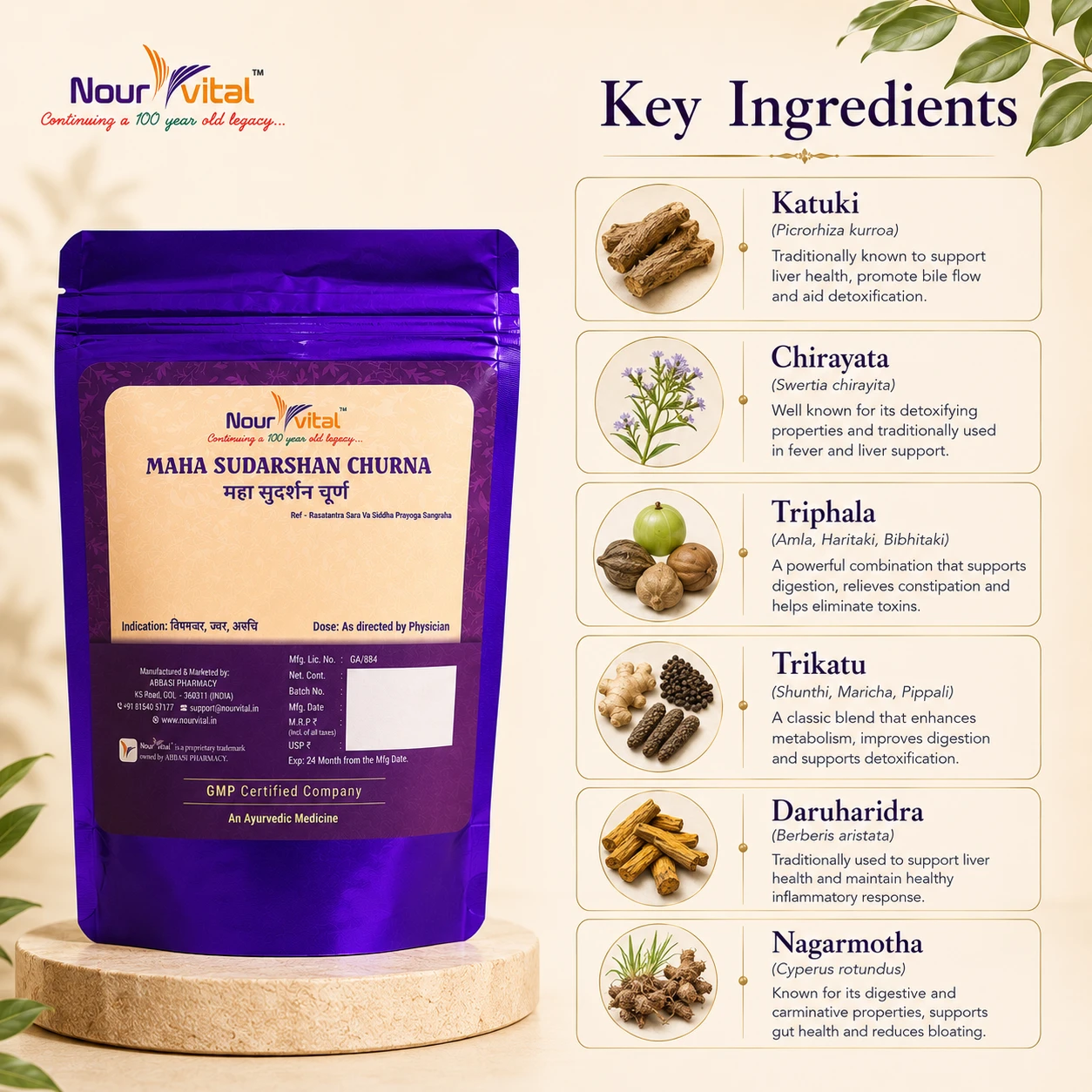 NourVital Maha Sudarshan Churna | Ayurvedic Herbal Formula